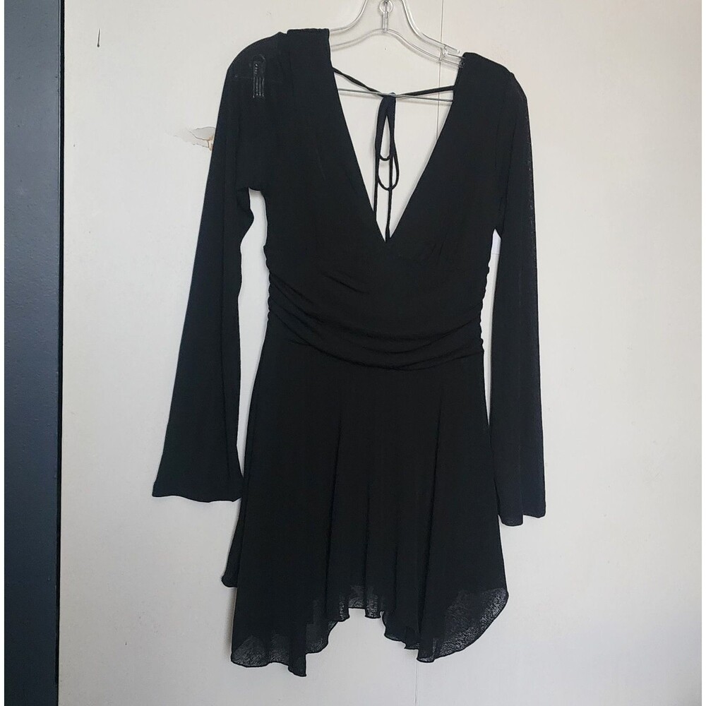 Wild Fable women semi sheer Flare Sleeve Romper handkerchief M Fairy Goth witchy
